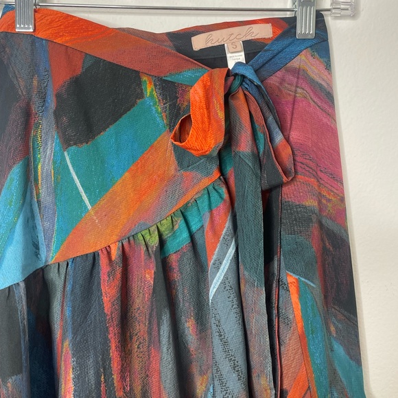 Hutch Wrap Maxi Skirt in Colorful Watercolor Design - Picture 5 of 8